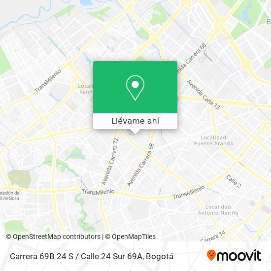 Mapa de Carrera 69B 24 S / Calle 24 Sur 69A