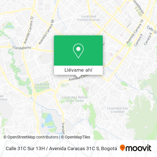 Mapa de Calle 31C Sur 13H / Avenida Caracas 31C S