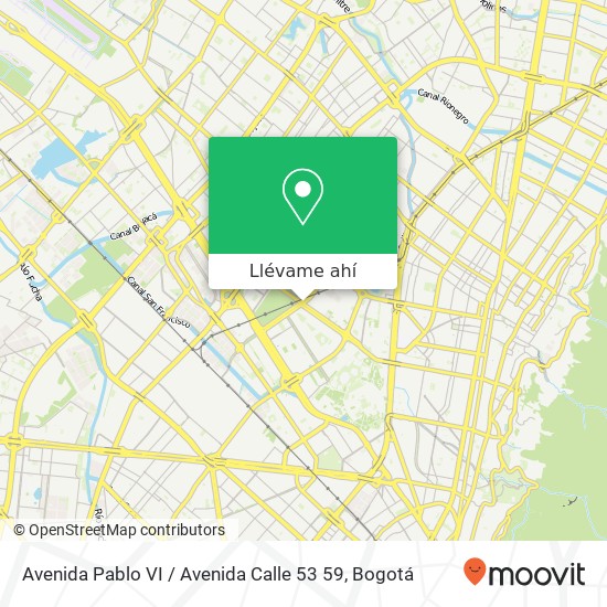 Mapa de Avenida Pablo VI / Avenida Calle 53 59