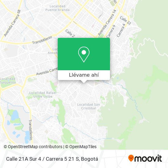 Mapa de Calle 21A Sur 4 / Carrera 5 21 S