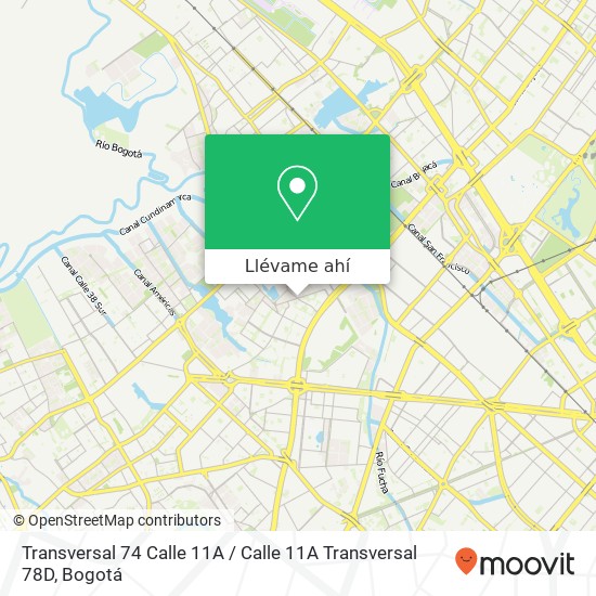 Mapa de Transversal 74 Calle 11A / Calle 11A Transversal 78D