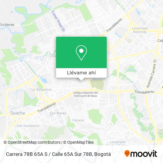 Mapa de Carrera 78B 65A S / Calle 65A Sur 78B