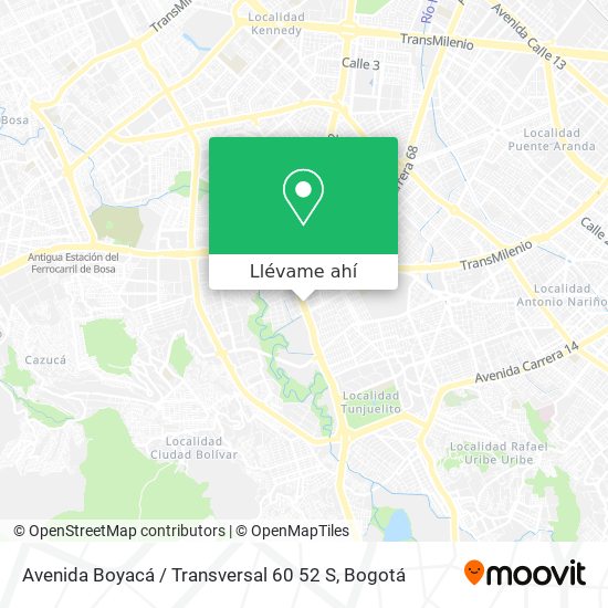 Mapa de Avenida Boyacá / Transversal 60 52 S