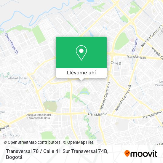 Mapa de Transversal 78 / Calle 41 Sur Transversal 74B