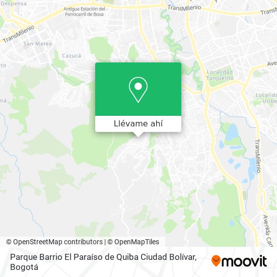 Mapa de Parque Barrio El Paraíso de Quiba Ciudad Bolívar