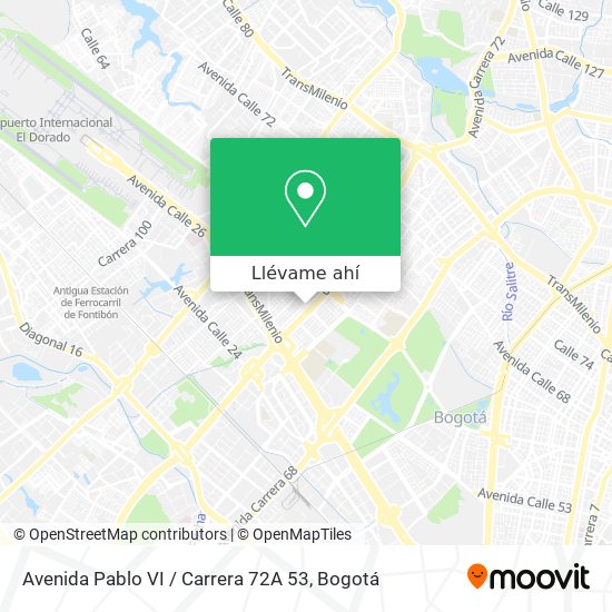 Mapa de Avenida Pablo VI / Carrera 72A 53