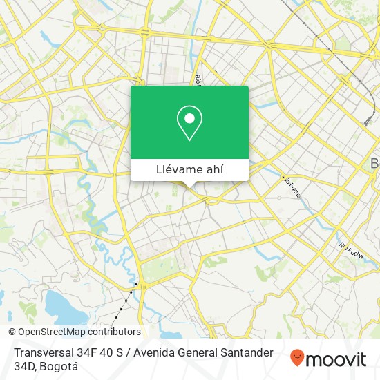 Mapa de Transversal 34F 40 S / Avenida General Santander 34D