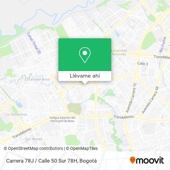 Mapa de Carrera 78J / Calle 50 Sur 78H