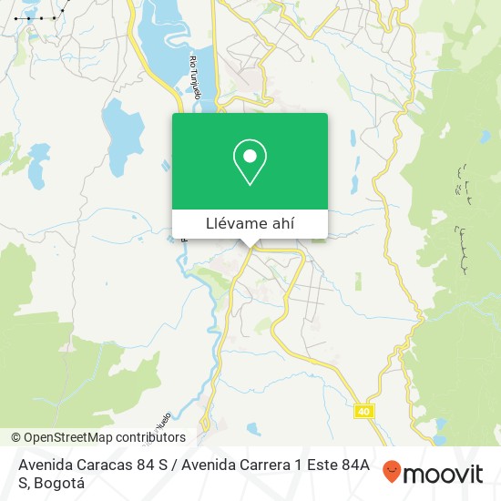 Mapa de Avenida Caracas 84 S / Avenida Carrera 1 Este 84A S