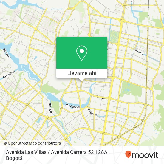 Mapa de Avenida Las Villas / Avenida Carrera 52 128A