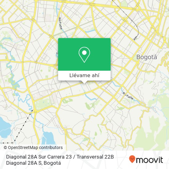 Mapa de Diagonal 28A Sur Carrera 23 / Transversal 22B Diagonal 28A S