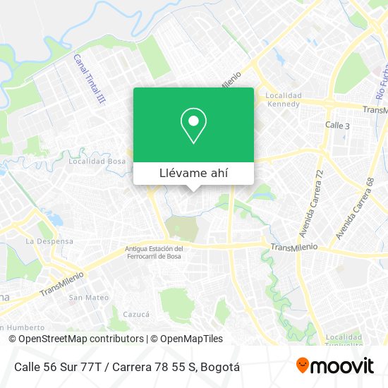 Mapa de Calle 56 Sur 77T / Carrera 78 55 S