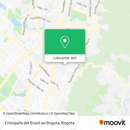 Mapa de Embajada del Brasil en Bogotá