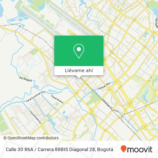 Mapa de Calle 30 86A / Carrera 88BIS Diagonal 28