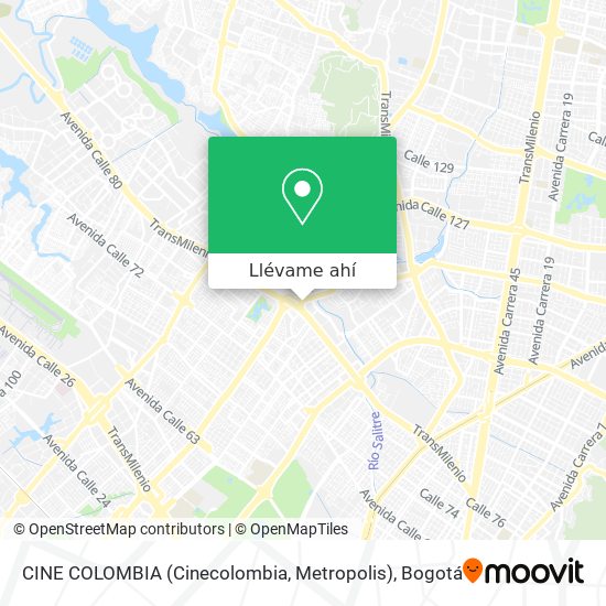 Mapa de CINE COLOMBIA (Cinecolombia, Metropolis)