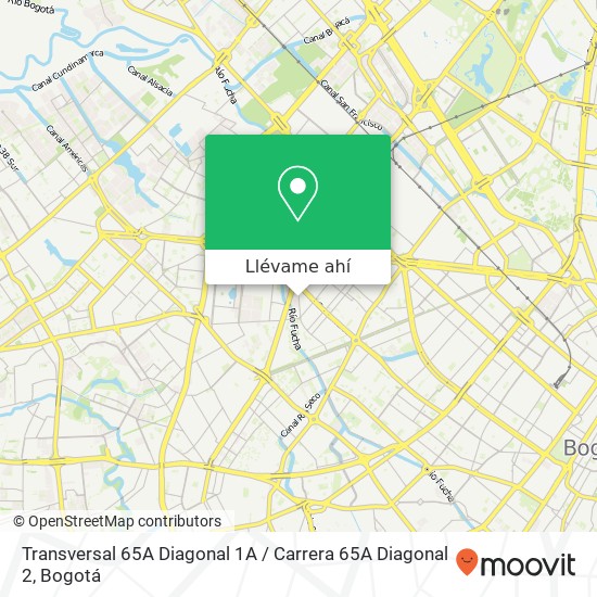 Mapa de Transversal 65A Diagonal 1A / Carrera 65A Diagonal 2