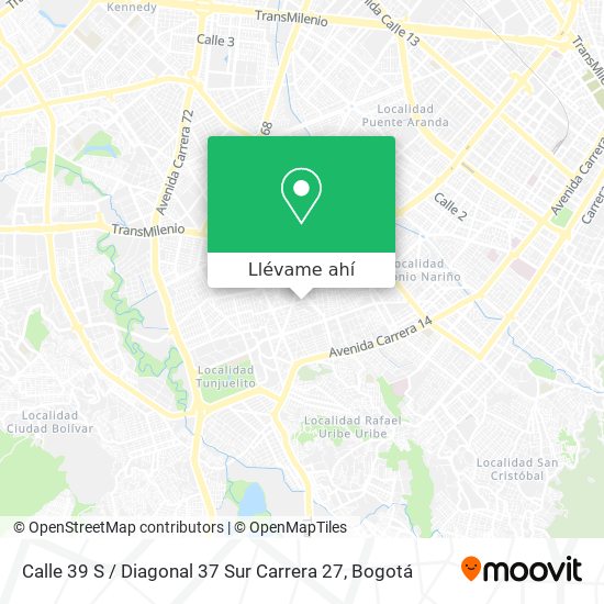 Mapa de Calle 39 S / Diagonal 37 Sur Carrera 27