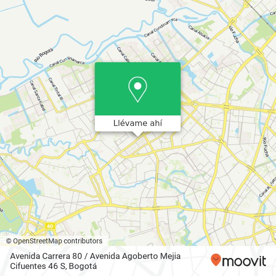 Mapa de Avenida Carrera 80 / Avenida Agoberto Mejia Cifuentes 46 S