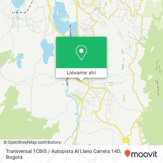 Mapa de Transversal 1CBIS / Autopista Al Llano Carrera 14D