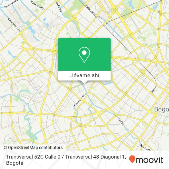 Mapa de Transversal 52C Calle 0 / Transversal 48 Diagonal 1