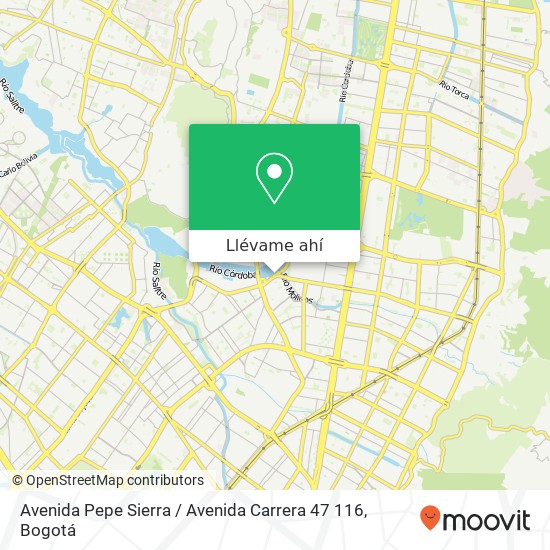 Mapa de Avenida Pepe Sierra / Avenida Carrera 47 116