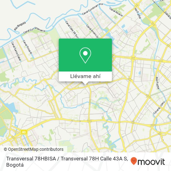 Mapa de Transversal 78HBISA / Transversal 78H Calle 43A S