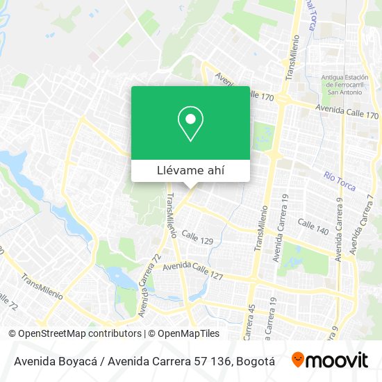 Mapa de Avenida Boyacá / Avenida Carrera 57 136