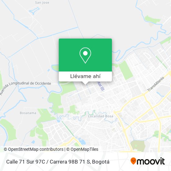 Mapa de Calle 71 Sur 97C / Carrera 98B 71 S
