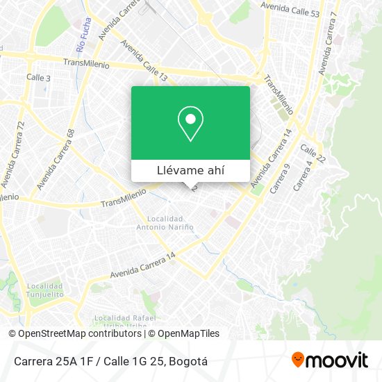 Mapa de Carrera 25A 1F / Calle 1G 25