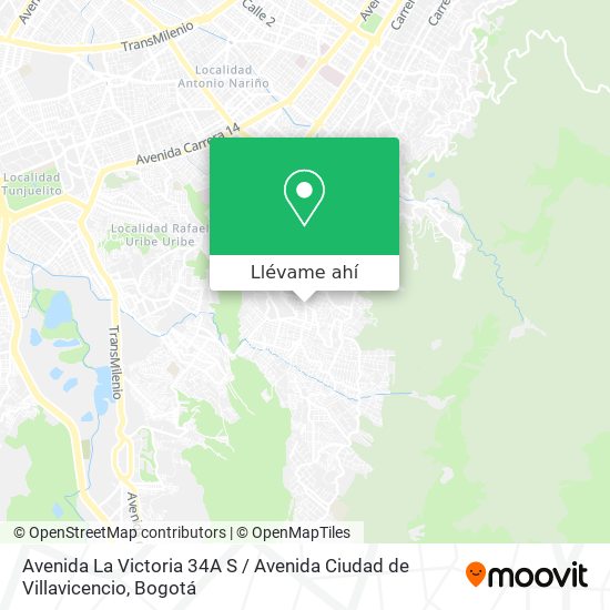 Mapa de Avenida La Victoria 34A S / Avenida Ciudad de Villavicencio