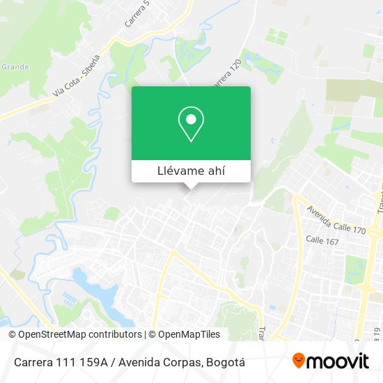 Mapa de Carrera 111 159A / Avenida Corpas