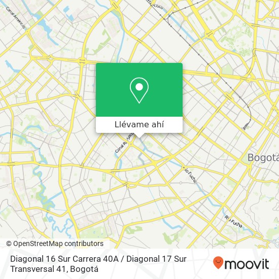 Mapa de Diagonal 16 Sur Carrera 40A / Diagonal 17 Sur Transversal 41