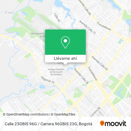 Mapa de Calle 23GBIS 96G / Carrera 96GBIS 23G