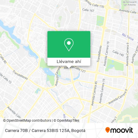 Mapa de Carrera 70B / Carrera 53BIS 125A