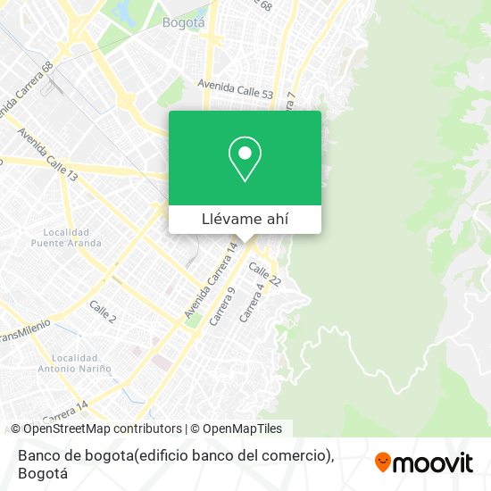 Mapa de Banco de bogota(edificio banco del comercio)