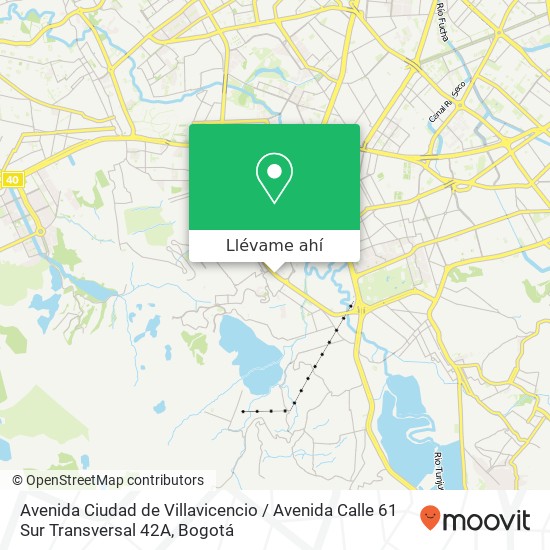 Mapa de Avenida Ciudad de Villavicencio / Avenida Calle 61 Sur Transversal 42A