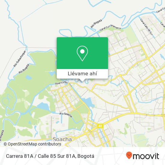 Mapa de Carrera 81A / Calle 85 Sur 81A