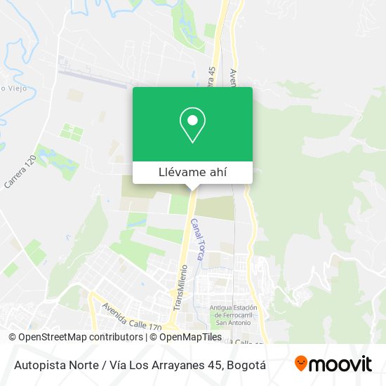 Mapa de Autopista Norte / Vía Los Arrayanes 45
