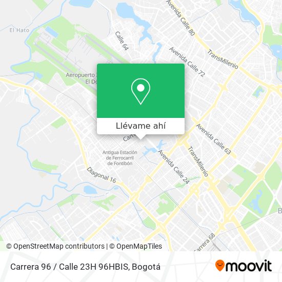 Mapa de Carrera 96 / Calle 23H 96HBIS