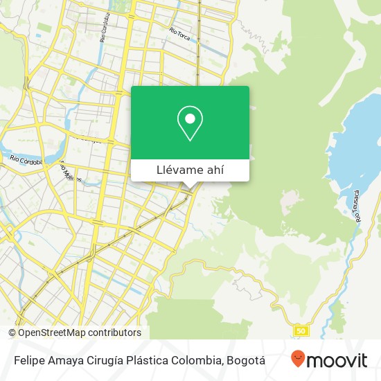 Mapa de Felipe Amaya Cirugía Plástica Colombia