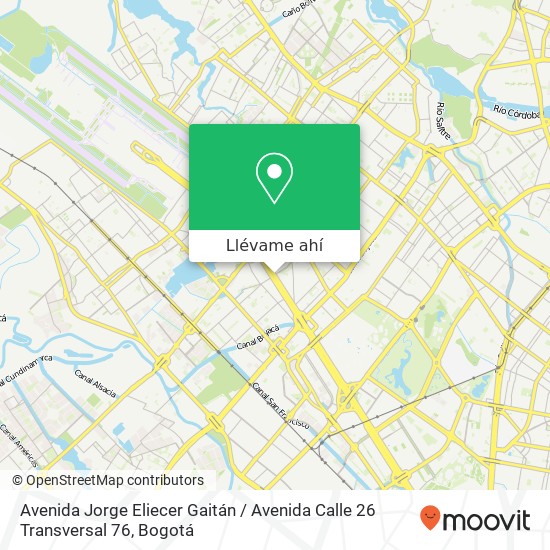 Mapa de Avenida Jorge Eliecer Gaitán / Avenida Calle 26 Transversal 76