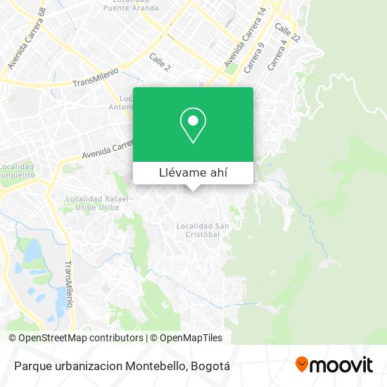 Mapa de Parque urbanizacion Montebello