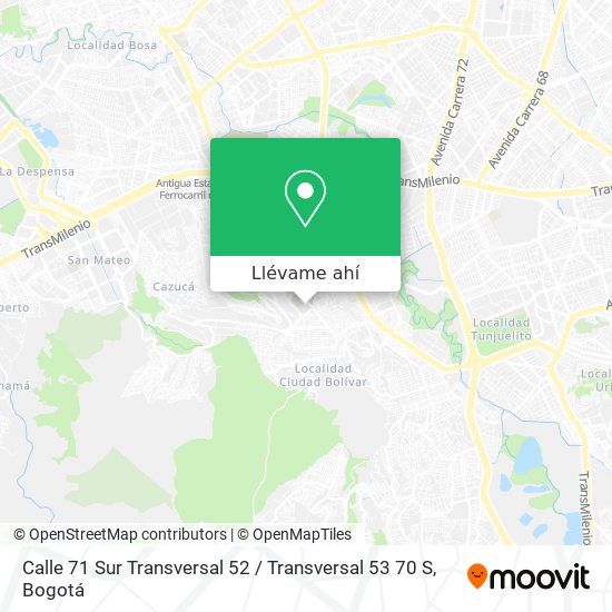 Mapa de Calle 71 Sur Transversal 52 / Transversal 53 70 S