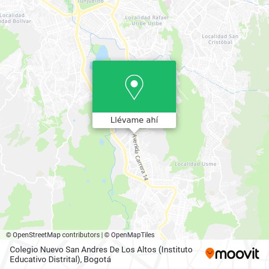 Mapa de Colegio Nuevo San Andres De Los Altos (Instituto Educativo Distrital)