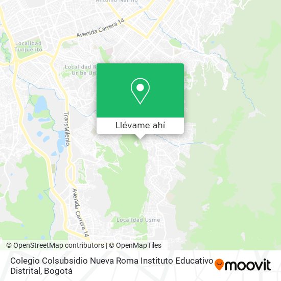 Mapa de Colegio Colsubsidio Nueva Roma Instituto Educativo Distrital