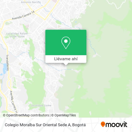 Mapa de Colegio Moralba Sur Oriental Sede A