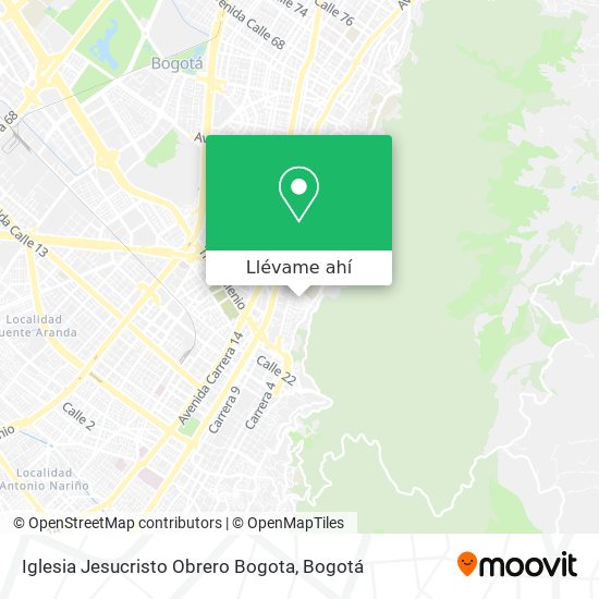 Mapa de Iglesia Jesucristo Obrero Bogota