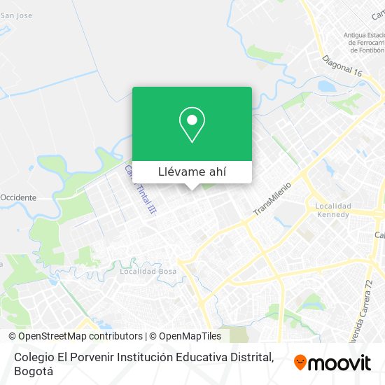 Mapa de Colegio El Porvenir Institución Educativa Distrital