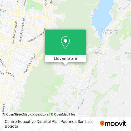 Mapa de Centro Educativo Distrital Plan Padrinos San Luis