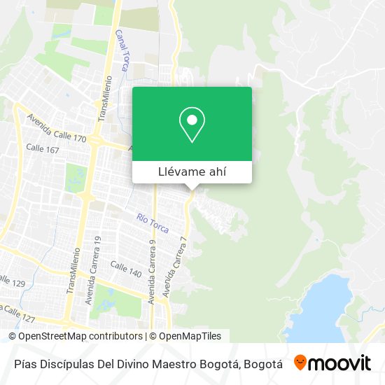 Mapa de Pías Discípulas Del Divino Maestro Bogotá